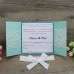 Gate Fold Lace Invitation Card with Ribbon Bow Marriage Invitation Customized